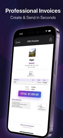 Invoice & Receipt Maker: PDF iPhone screenshot