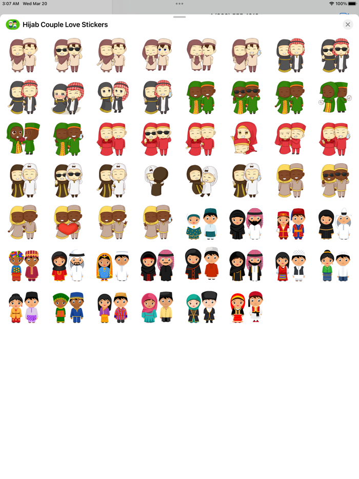 Hijab Couple Love Stickers