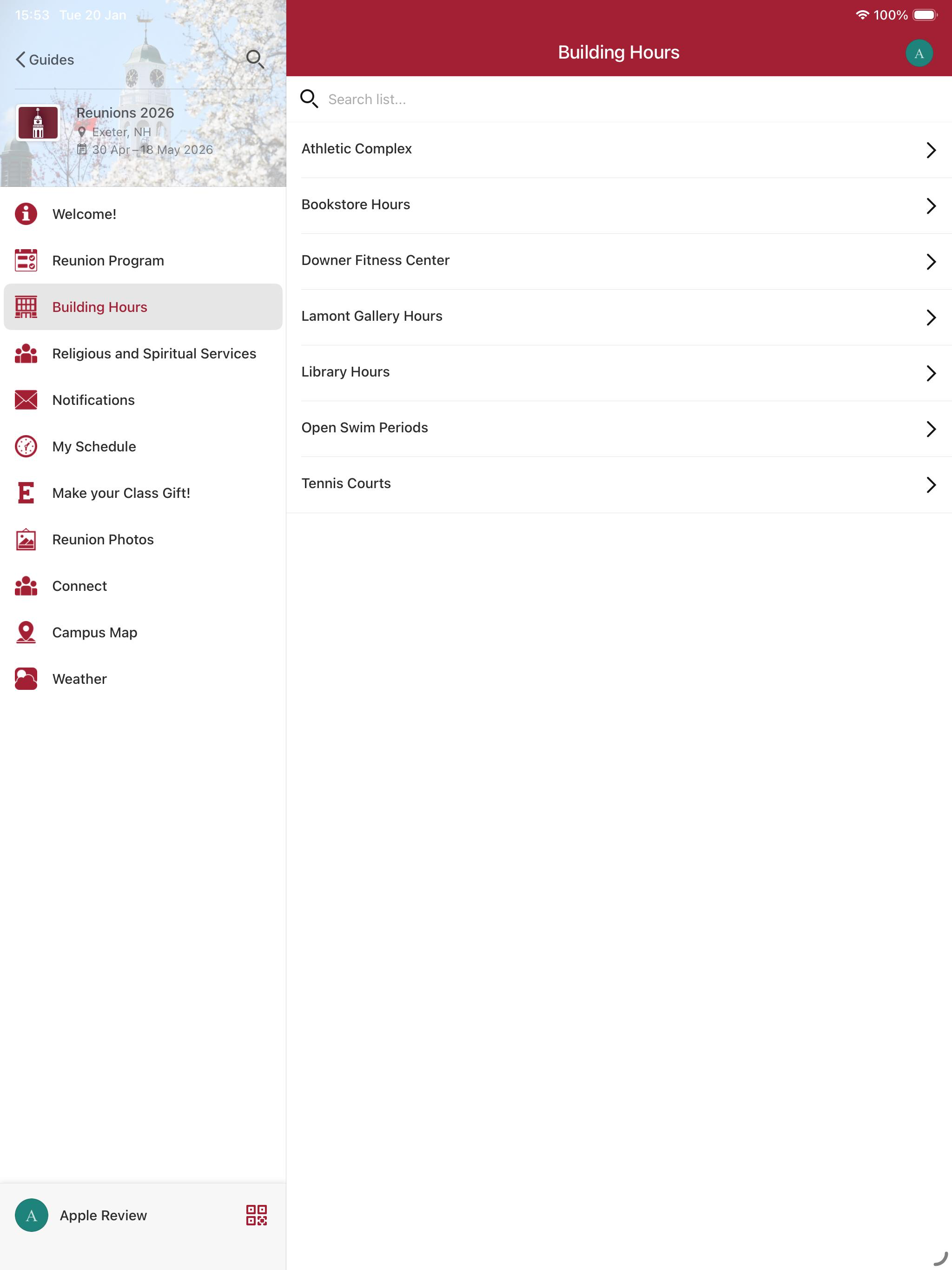 Phillips Exeter Academy Events screenshot 4