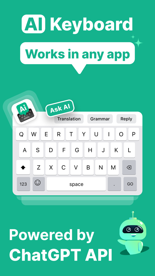 #1. AI Keyboard: TypeAI & Chatbot (iOS) 由: Unikwork Systems LLP