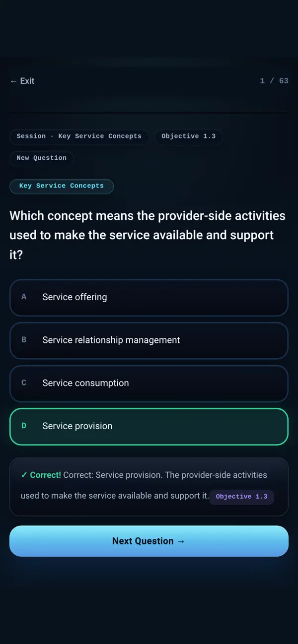 Screenshot #3 pour CertCrush: ITIL 4 Foundation