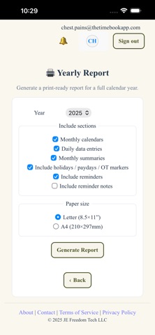 The Timebook App screenshot