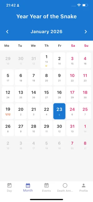 MyLunar - Calendar & Events screenshot 1