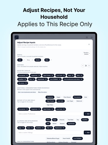 AI Recipe Studio - AskMixi iPad screenshot