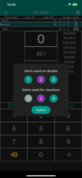 Darts Scoreboard App Screenshot 8 of 10