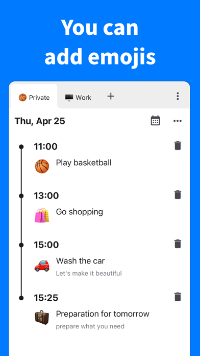 Timeline - Hourly schedule Screenshot