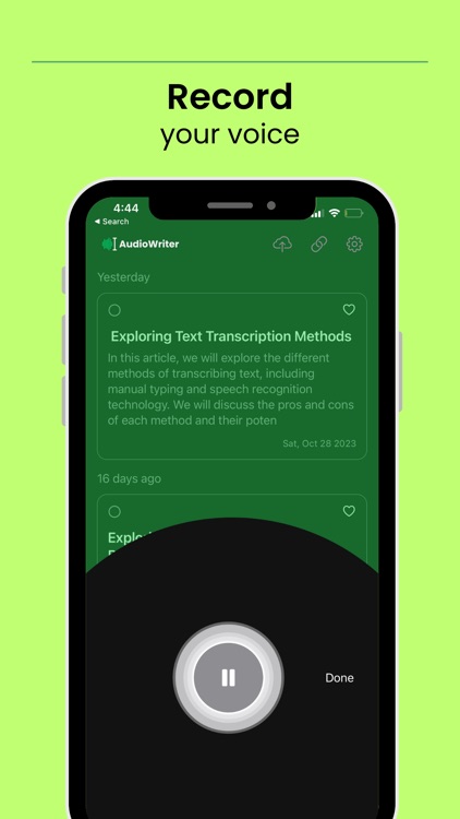 Audiowriter AI Voice Memos