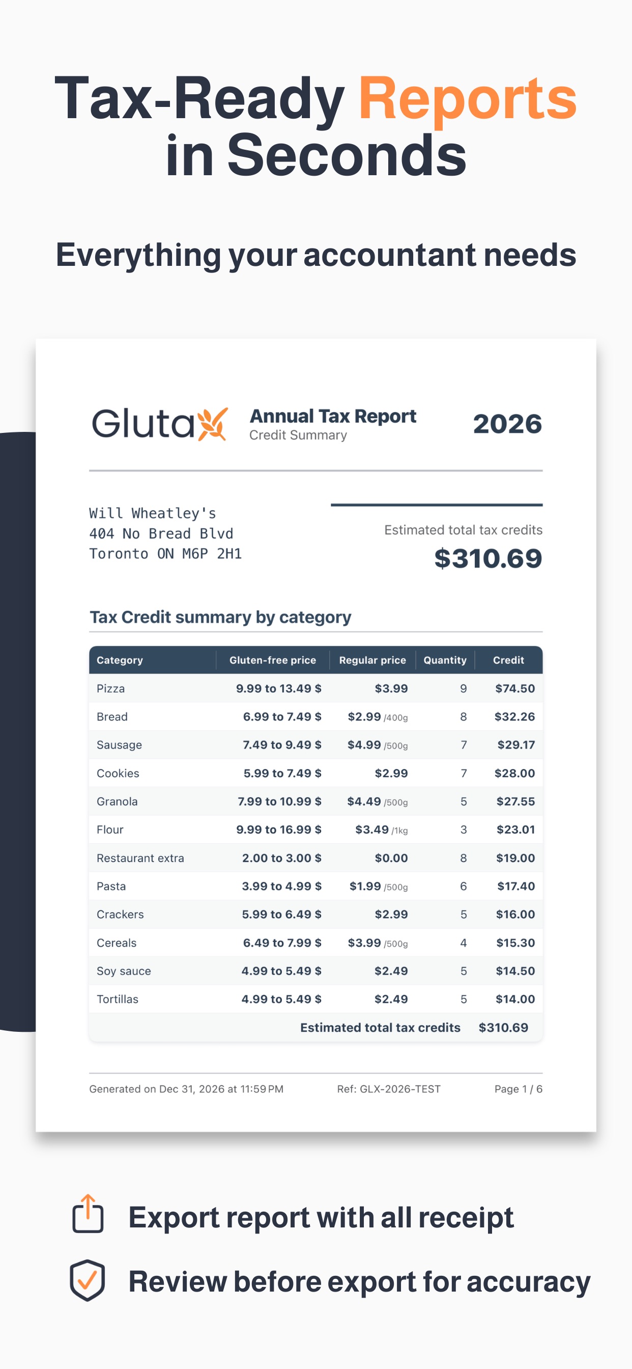 Glutax - Celiac Tax Deduction screenshot 5