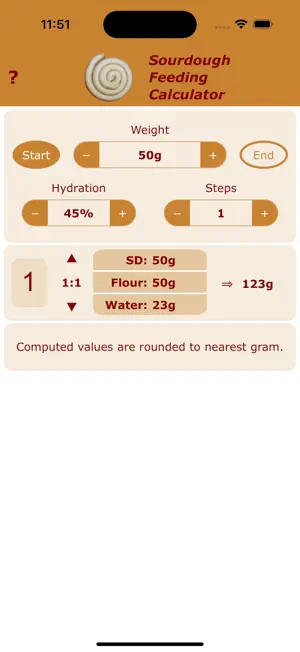 Sourdough Feeding Calculator screenshot 1