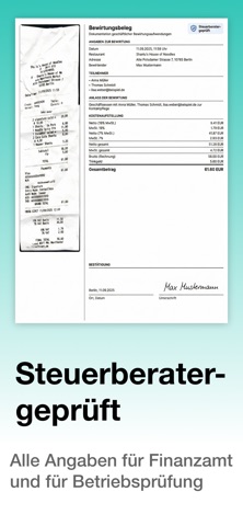 Bewirtung Belegscanner iPhone screenshot