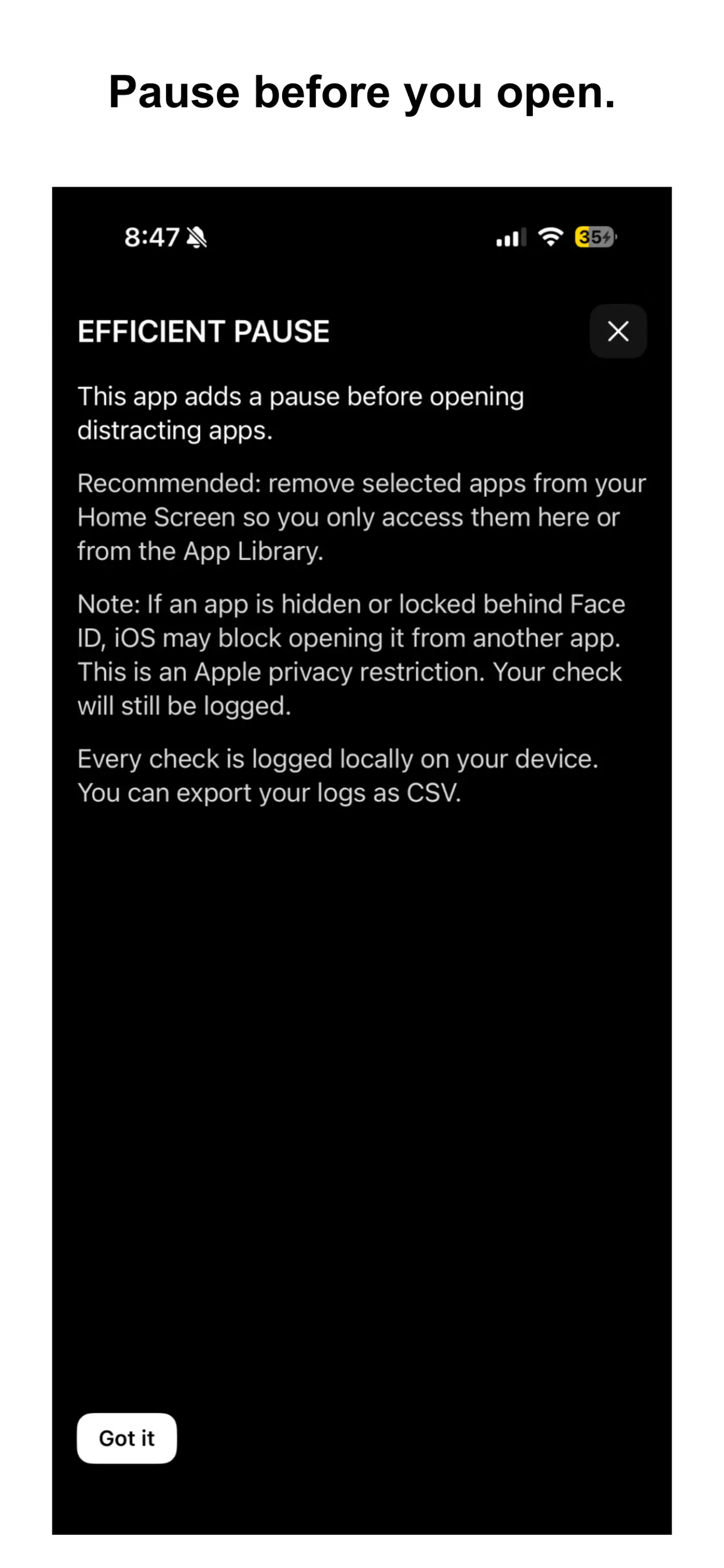 #4. Efficient Pause (iOS) โดย: Efficient Saul