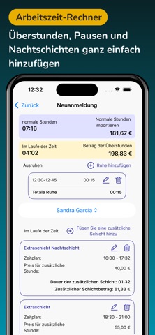 Arbeitszeit- und Lohnrechner — Screenshot 5