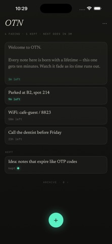 OTN - One Time Note Screenshot 1 of 5