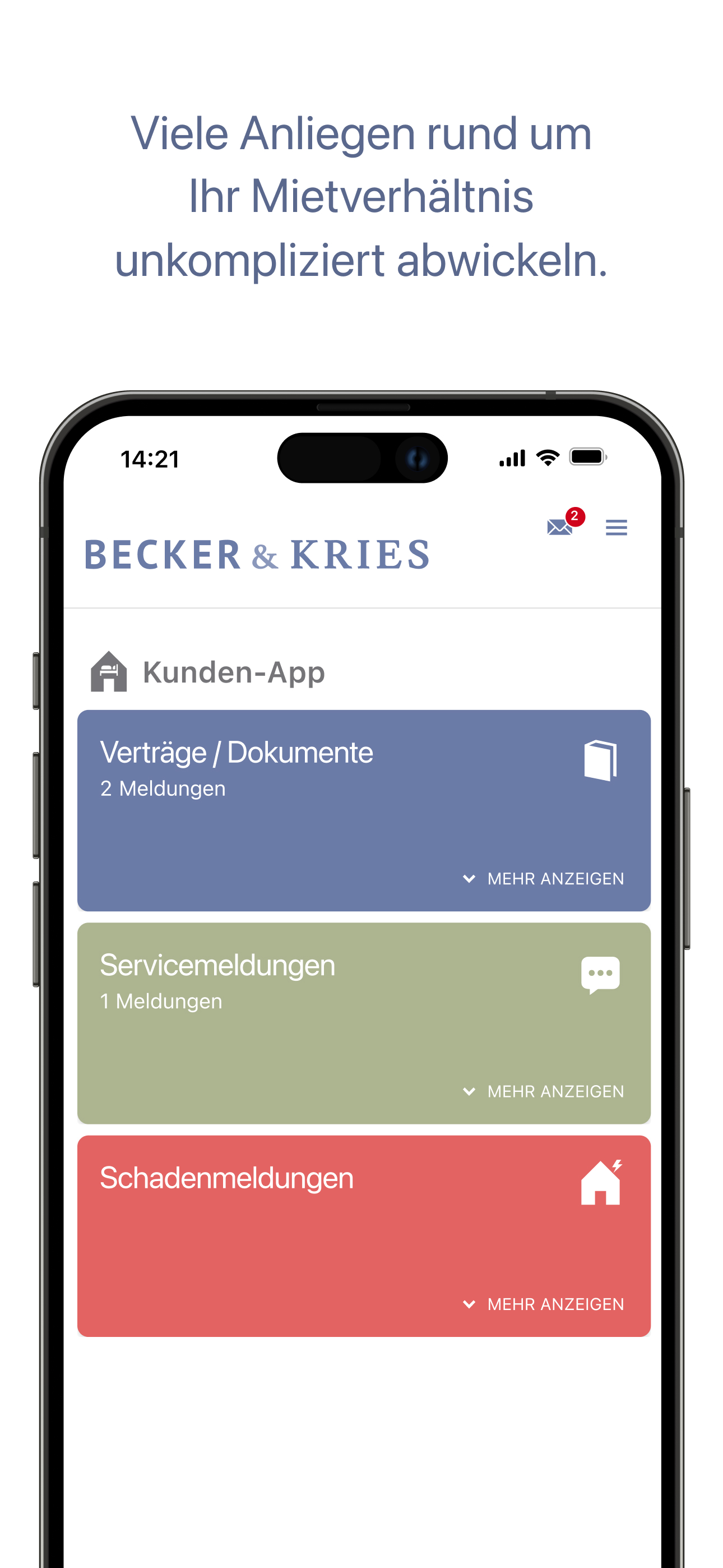 Becker & Kries Mieter-App screenshot 2