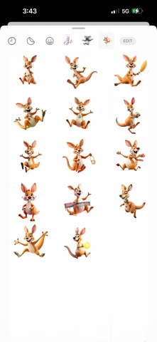 Jumping Kangaroo Stickers iPhone screenshot