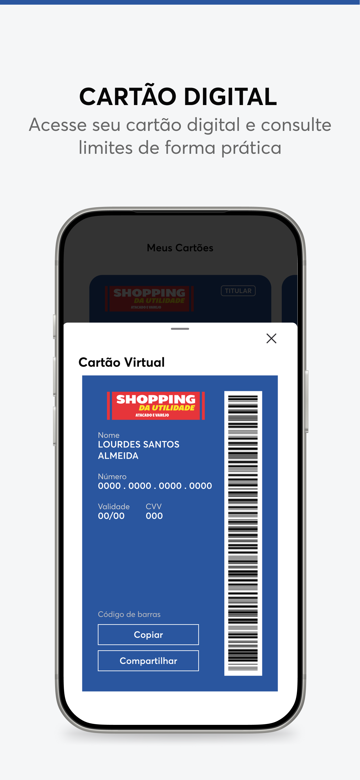 Cartão Shopping da Utilidade