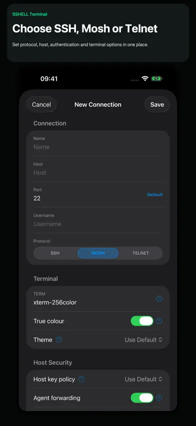 SSHELL Terminal screenshot 3