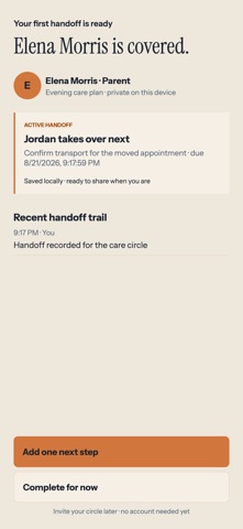 Care Handoff: Caregiver Log Screenshot 7 of 10