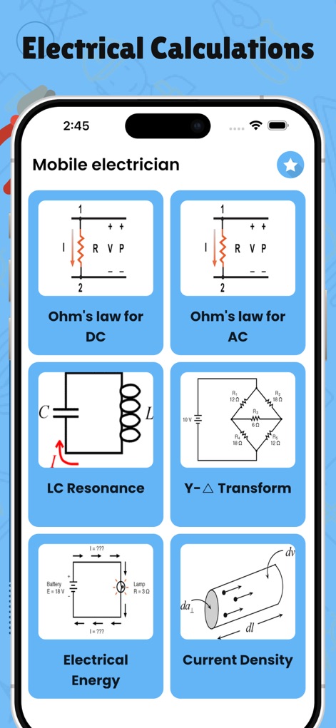 Electrical Calculation Tools - Utilities App | MWM