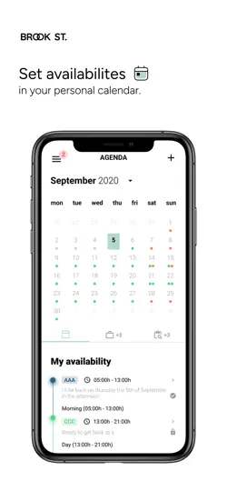 Captura de pantalla de Brook Street Scheduler en iPhone 2