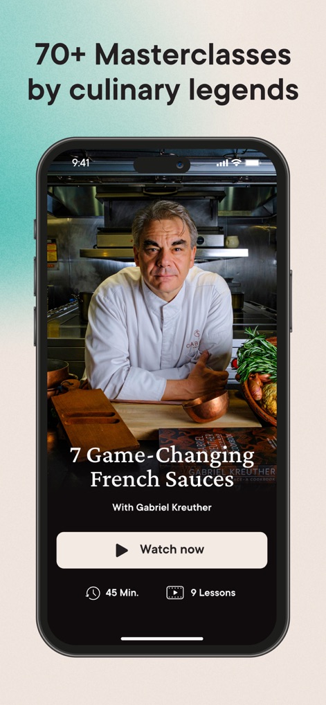 Gronda: Recipes for Chefs - The app offers unparalleled learning opportunities through high-profile chef instructors and a detailed masterclass overview, including video duration and lesson count.