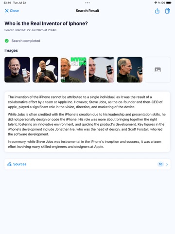 Deep Research AI Assistant iPad screenshot