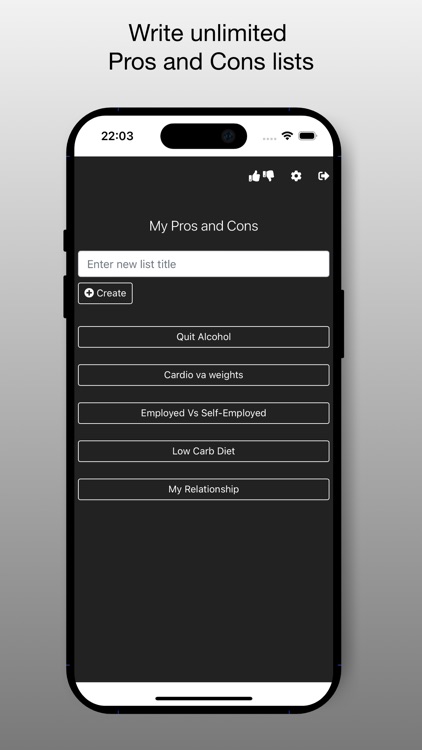 Simple Pros and Cons Lister