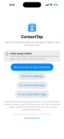 ContactTap iPhone screenshot
