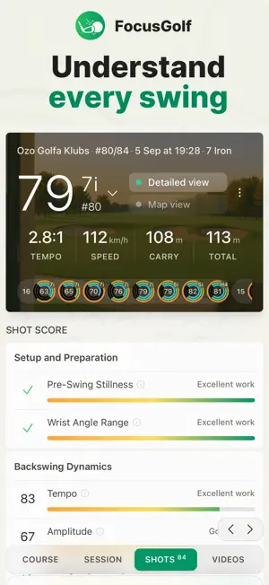 FocusGolf Swing & Golf Tracker screenshot 3