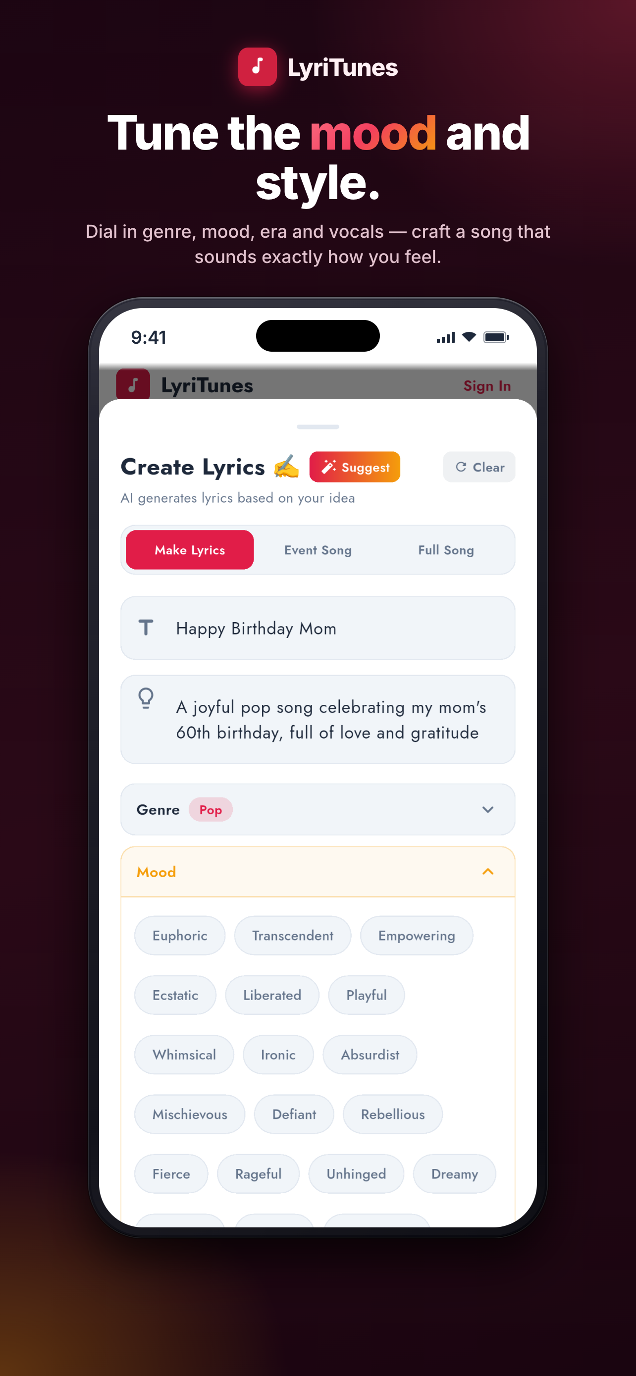 LyriTunes - Lyrics, Song Maker
