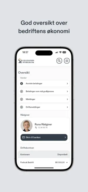 Lillesands Sparebank Bedrift screenshot 2