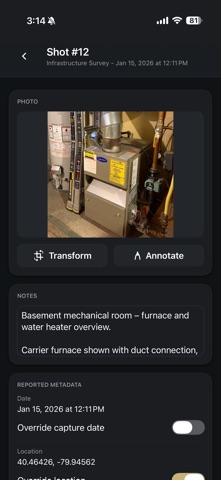 Evidence Photo Log screenshot