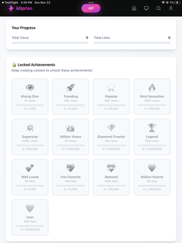 kliprise - Creator Discovery iPad screenshot 2 - Social Networking app