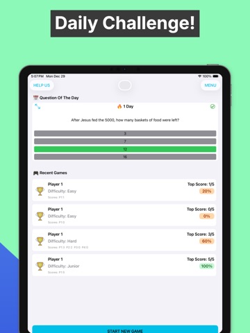 Bible Trivia - Christian Game iPad screenshot