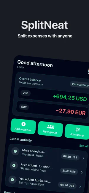 SplitNeat: Split Bills screenshot 1