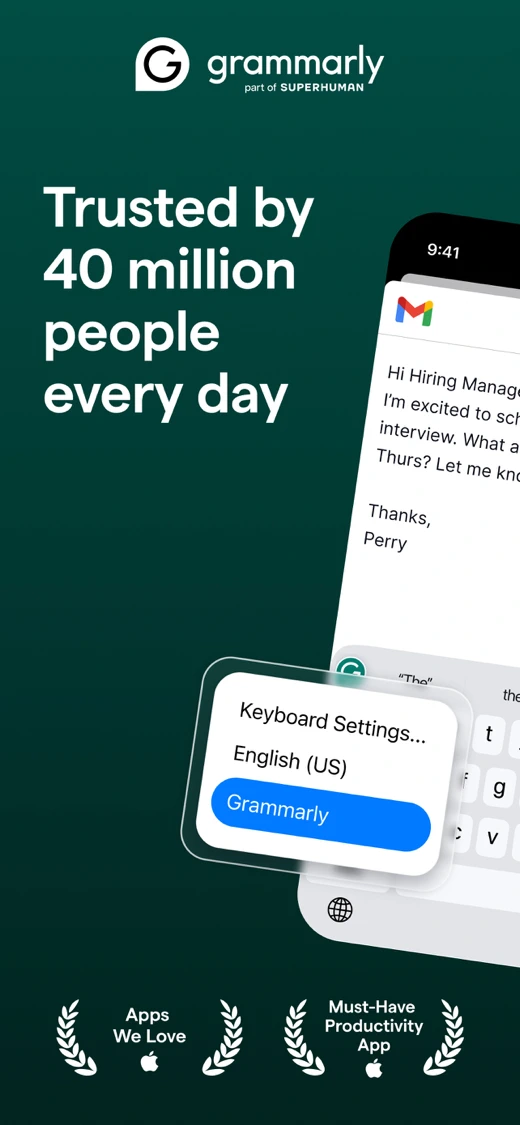 Grammarly: AI Keyboard & Voice screenshot 1