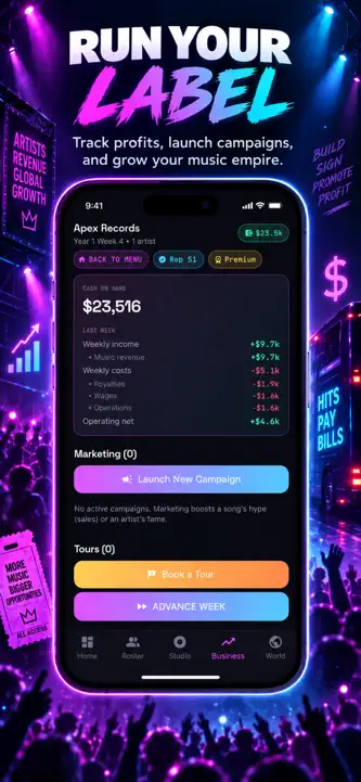 Music Tycoon: Label Manager screenshot 1
