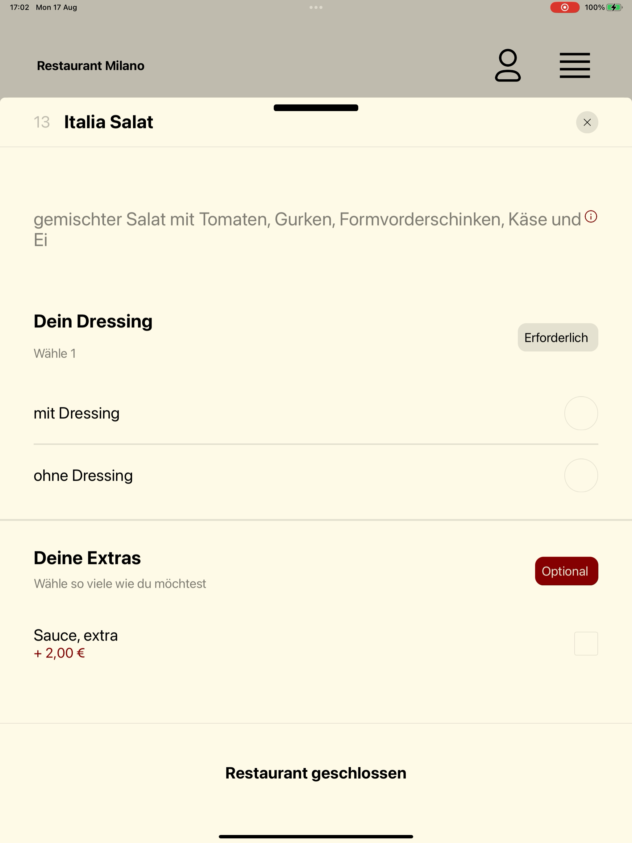 Restaurant Milano DE screenshot 15