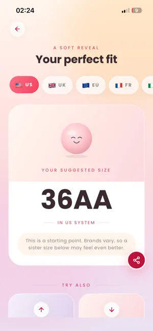 Bra Size Fit Calculator screenshot 1