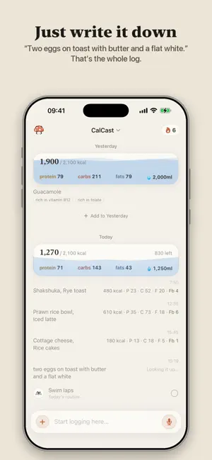 CalCast - Calorie Tracker screenshot 2
