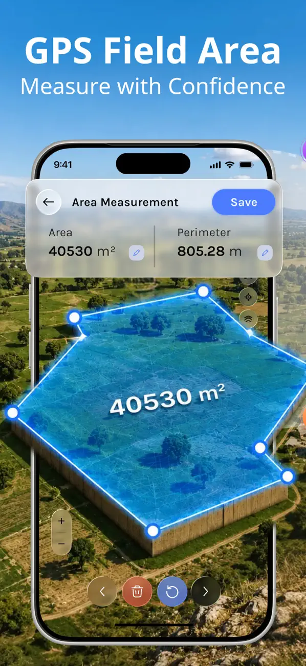 Screenshot #1 pour GPS Field Area Map: FieldCalc