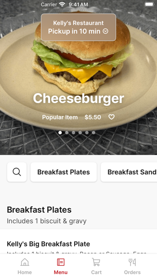 Kelly's Restaurant iPhone screenshot 2 - Food & Drink app