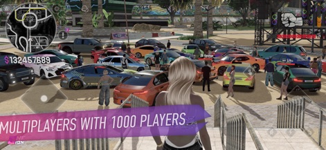 ONE LION - ROLE PLAY SIMULATOR - Witness the bustling social hub where up to 1000 players can converge, as illustrated by the numerous unique player characters and their personalized vehicles.