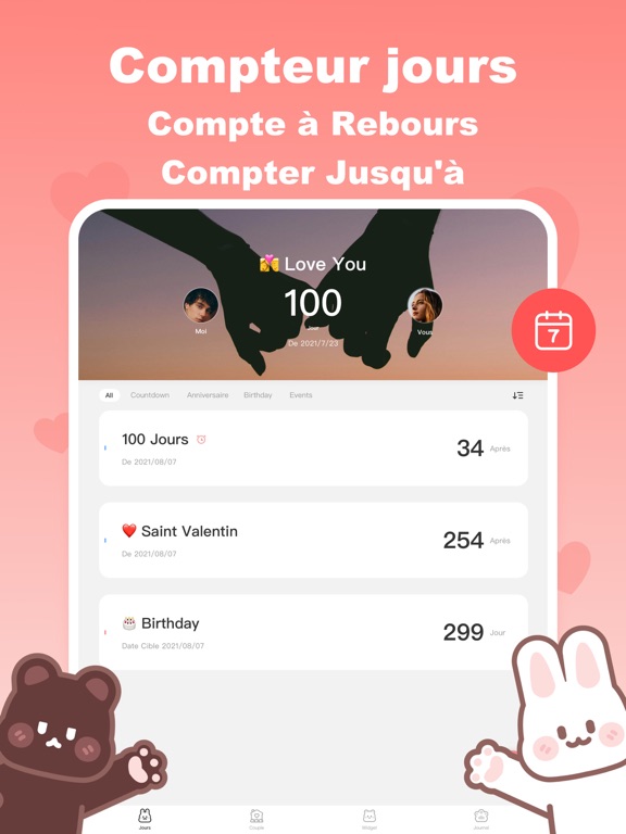 Screenshot #6 pour Widget Couple：Compte à Rebours