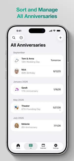 Anniversaries: Anniversary App screenshot 2