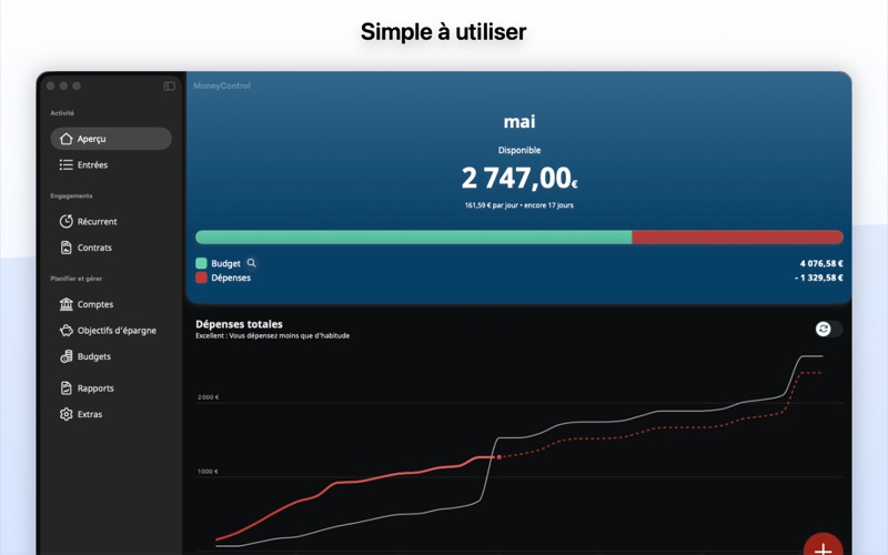 Screenshot #2 pour MoneyControl Budget & Finances
