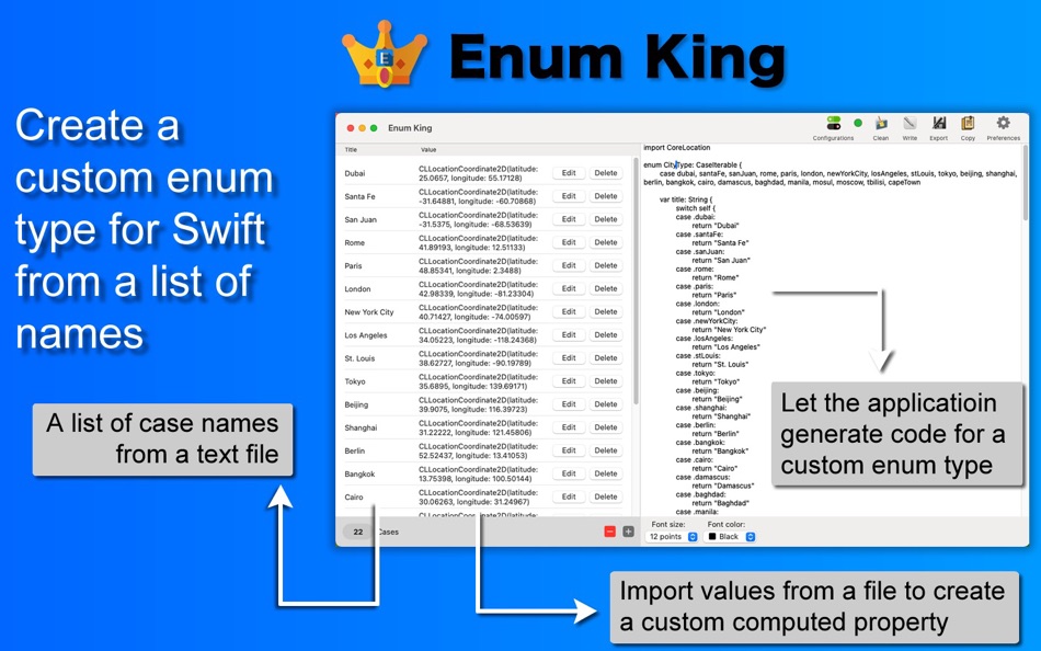 #1. Enum King (macOS) Ved: Tomoyuki Okawa