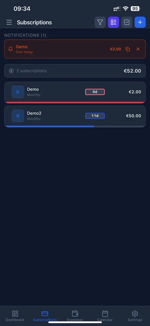 Screenshot #2 pour Subly Money Tracker