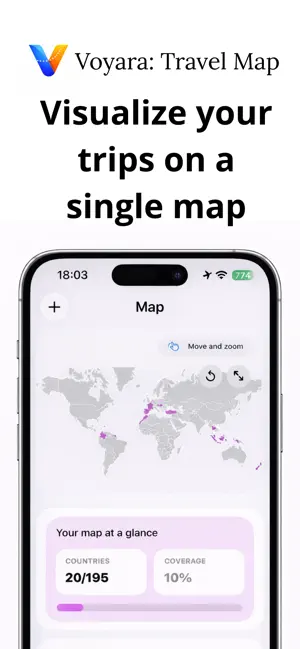 Voyara: Travel Map screenshot 1