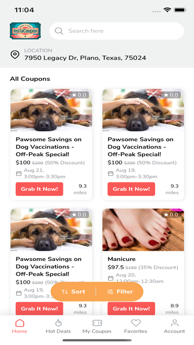 InstaCoupon: Grab Local Deals Screenshot
